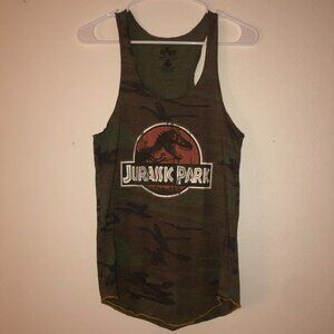 🌞 4/$20 Universal Studios Jurassic Park Camo Tank Top Shirt Women Size Large